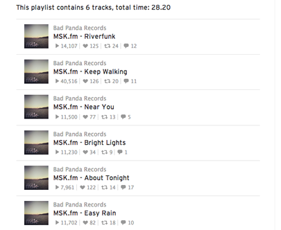 Bad Panda Records' soundcloud